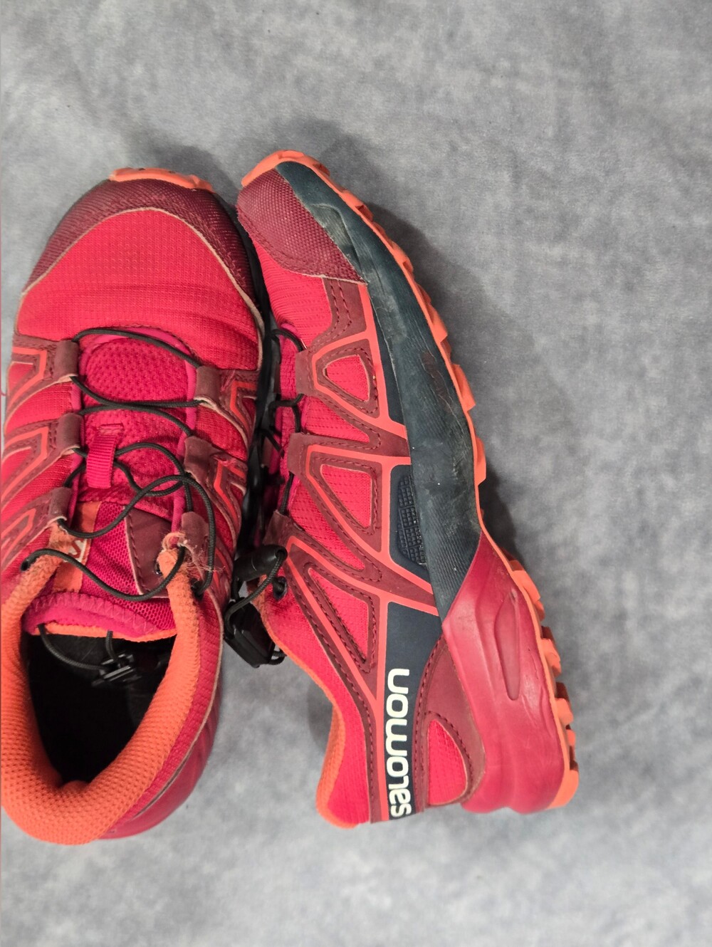 Salomon Kids Red and Orange Trail Sneakers